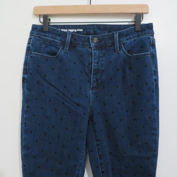 Talbots Womens Sz 8 Blue Black High Waist Jegging Ankle Jeans Polka Dot - Picture 3 of 7